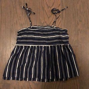 On the road blue and white striped tank